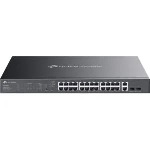 TP-Link ES228GMP - Switch 28 Portas Gigabit (24 RJ45 PoE+ | 2 RJ45 | 2 SFP) montável em rack