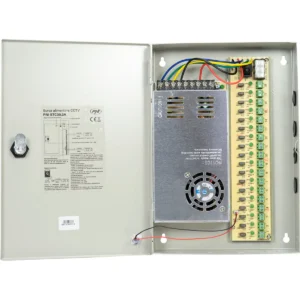 PNI STC30.2A - Fonte de alimentação CCTV em caixa metálica - 12V 30A 360W - 18 saídas
