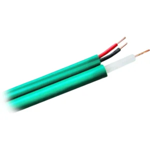 Cabo CCTV paralelo coaxial RG59 + alimentação DC 2x0.38mm - KX6 Verde - 100m