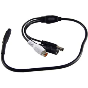 Microfone externo com conector áudio RCA e alimentação IN/OUT DC 6..12VDC