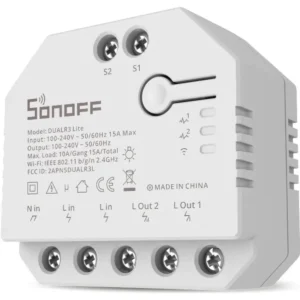 Sonoff DUALR3 Lite - Interruptor Inteligente Wi-Fi de Relé Duplo c/ controlo de estores elétricos