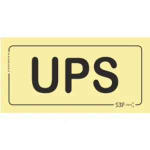Placa de sinalização PVC ''UPS'' - 300x150mm