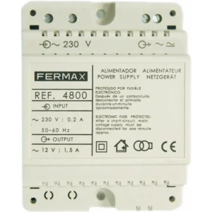 Fermax 4800 - Fonte de alimentação/ transformador para trincos 230Vac/12Vac 1,5A para calha DIN