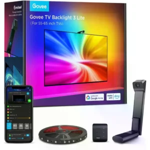 Govee H6099 - Luz de fundo inteligente para TV (55-65'') RGBIC+W c/ câmara de captura de cores