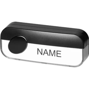 Orno OR-DP-PD-1/B - Botão para campainha (c/ fios) c/ nome - IP44 - Preto